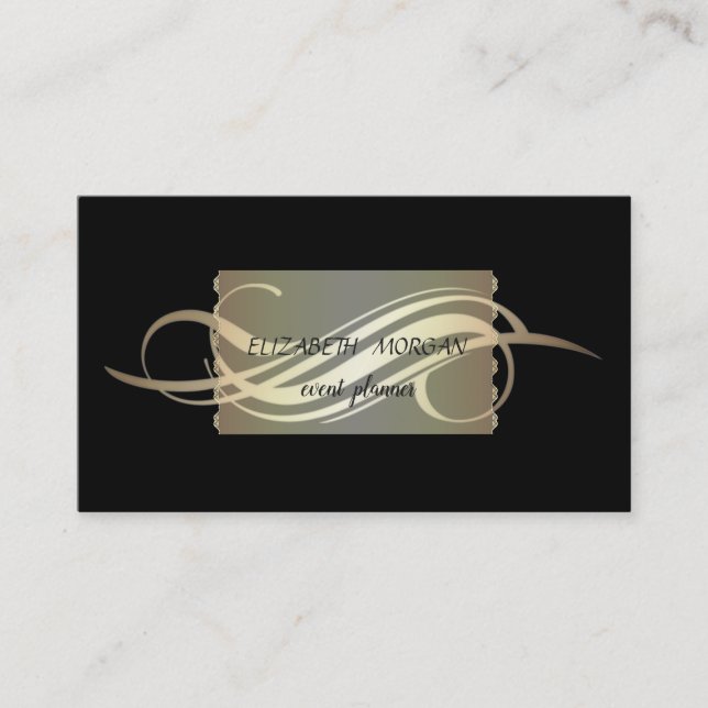 Elegant Luxury Black Business Card (Front)