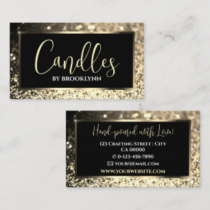 Elegant Luxury Black Golden Sparkling Glitter  Business Card