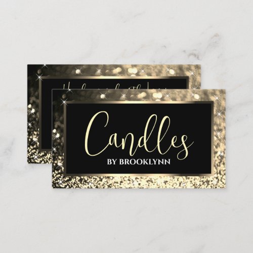Elegant Luxury Black Golden Sparkling Glitter  Business Card