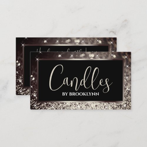Elegant Luxury Black Golden Sparkling Glitter  Business Card