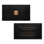 Elegant luxury black leather copper gold monogram