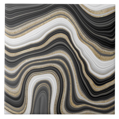 Elegant luxury black white and gold marble trendy ceramic tile