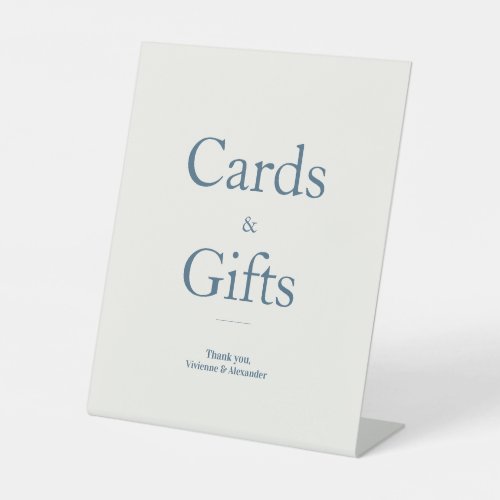 Elegant Luxury Blue Minimalist Cards & Gifts Pedestal Sign