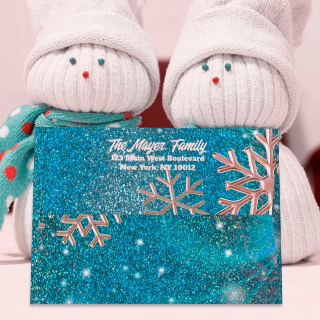 Elegant Luxury Blue Winter Wonderland Christmas Envelope (Creator Uploaded)