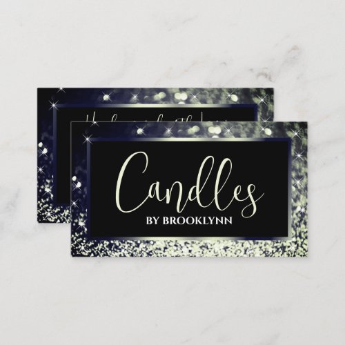 Elegant Luxury Bluish Silver Sparkling Glitter  Business Card
