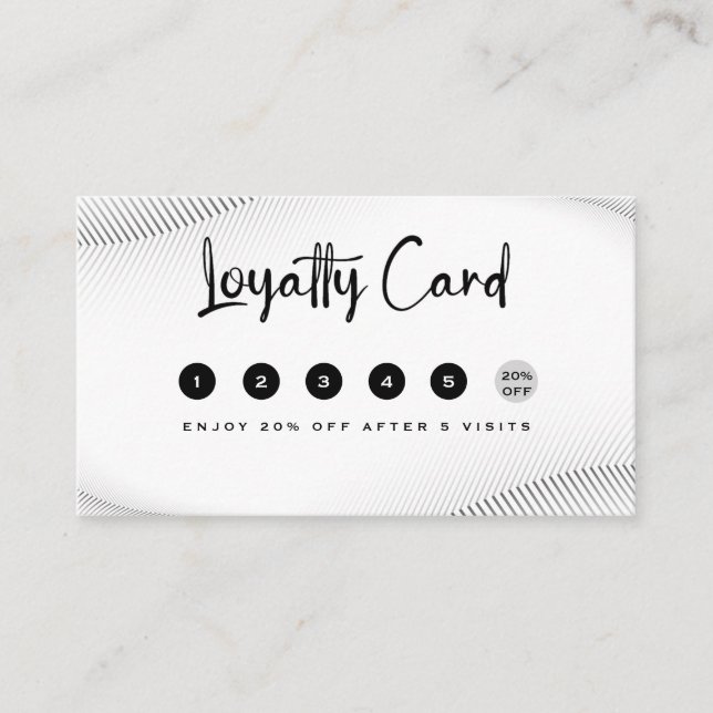 Elegant Luxury Boutique White Gold Loyalty Card (Front)