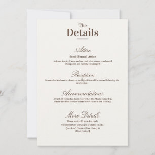Elegant Luxury Brown Cream Minimalist Details Card