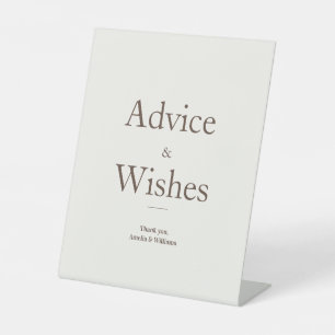 Elegant Luxury Brown Minimalist Advice & Wishes Pedestal Sign
