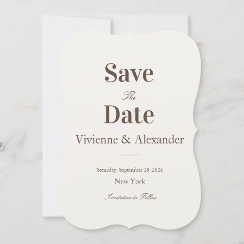 Elegant Luxury Brown Minimalist Timeless Espresso Save The Date