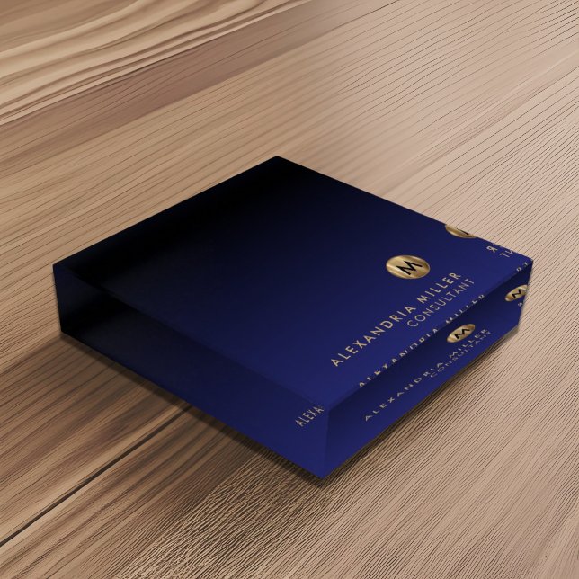 Elegant Luxury Brushed Gold Monogram Paperweight (Creator Uploaded)