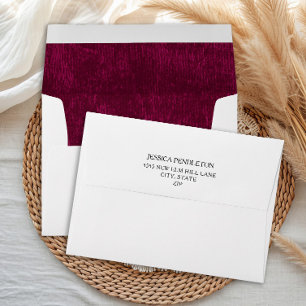 Elegant Luxury Burgundy Berry Velvet Envelope