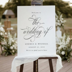 Elegant Luxury Calligraphy Wedding Welcome Sign