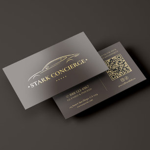 Elegant Luxury Car Driver Chauffeur Espresso Gold Foil Business Cards