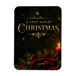 Elegant Luxury Christmas Card, Velvet Bow Magnet