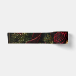 Elegant Luxury Christmas Card, Velvet Bow Satin Ribbon