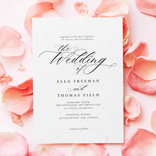 Elegant Luxury Classic Calligraphy Chic Wedding Invitation (Creator Uploaded)