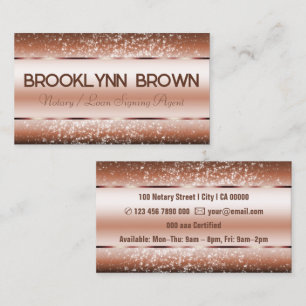 Elegant Luxury Copper Luxe Border Glitter Stars Business Card