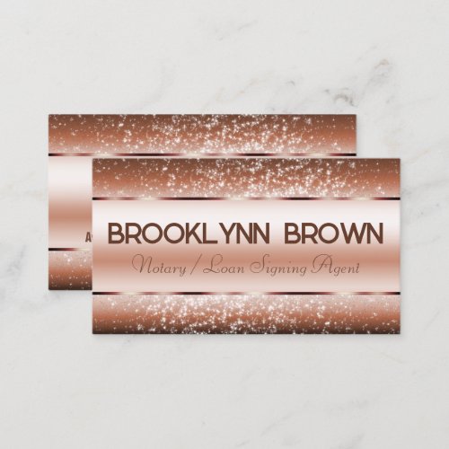 Elegant Luxury Copper Luxe Border Glitter Stars Business Card