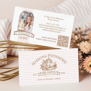 Elegant Luxury Cupcake Bakery Cake Designer Photo Business Card