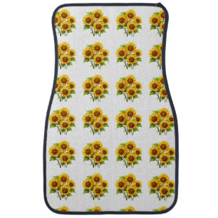 Elegant luxury Cute Rustic yellow sunflower Car Floor Mat