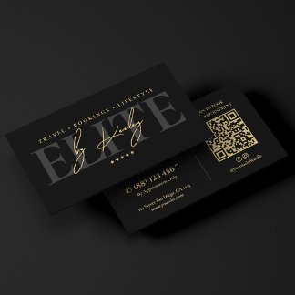 Elegant Luxury Executive Concierge Black Business Card
