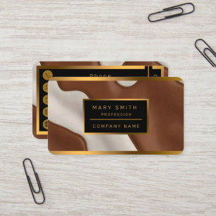 Elegant Luxury Faux Cow Leather Modern Collection Business Card