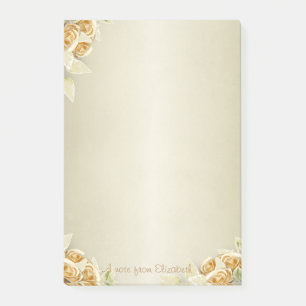 Elegant Luxury ,Faux Gold Roses Post-it Notes
