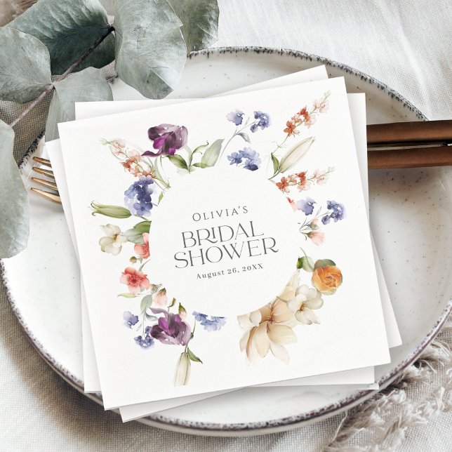 Elegant Luxury Floral Bridal Shower Napkins (Creator Uploaded)