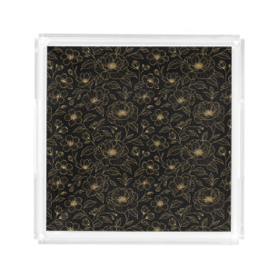 Elegant Luxury Floral Seamless Acrylic Tray