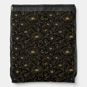 Elegant Luxury Floral Seamless Drawstring Bag