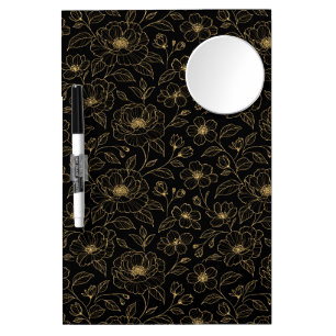 Elegant Luxury Floral Seamless Dry Erase Board With Mirror