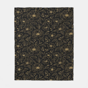 Elegant Luxury Floral Seamless Fleece Blanket