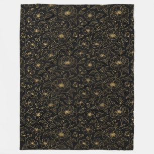 Elegant Luxury Floral Seamless Fleece Blanket