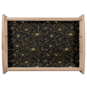 Elegant Luxury Floral Seamless Serving Tray