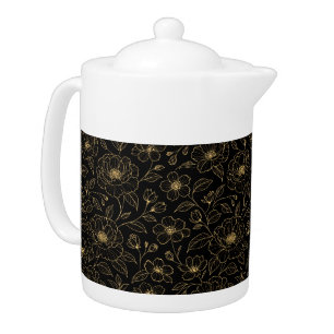 Elegant Luxury Floral Seamless Teapot