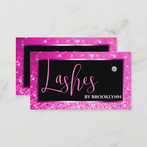 Elegant Luxury Girly Pink Glitzy Sparkling Diamond Business Card