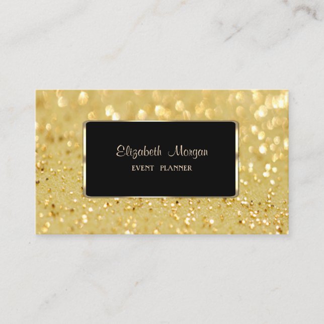Elegant Luxury ,Glittery Bokeh Business Card (Front)