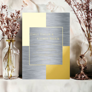 Elegant Luxury Gold And Silver Chic Formal Wedding Foil Invitation