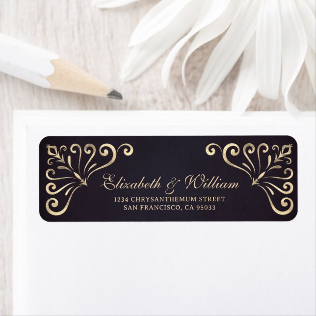 Elegant Luxury Gold Frame return Label (Insitu)