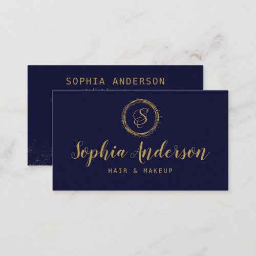 Elegant Luxury Gold Glitter  Signature Script Business Card
