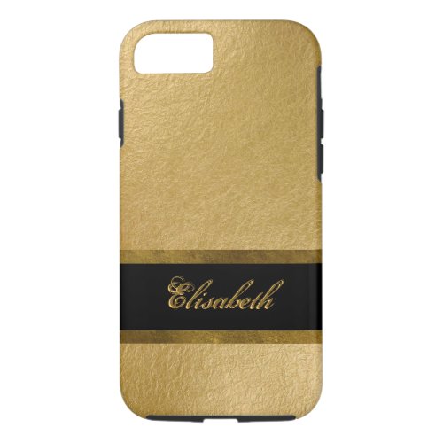 Elegant Luxury Gold Leaf 3D Custom Monogram iPhone 87 Case