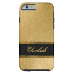 Elegant Luxury Gold Leaf 3D Custom Monogram Tough iPhone 6 Case