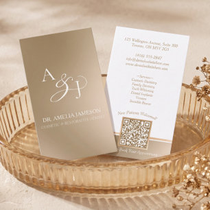 Elegant Luxury Gold Monogram Dental Practice  Business Card