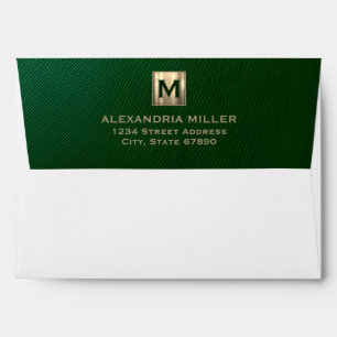 Elegant Luxury Gold Monogram Return Address Envelope