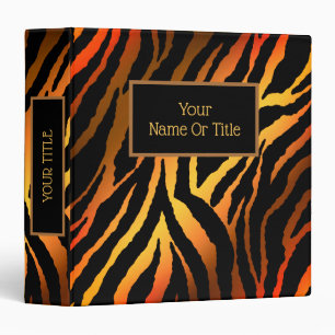 Elegant Luxury Gold Orange Tiger 3 ring binder