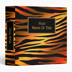 Elegant Luxury Gold Orange Tiger 3 Ring Binder