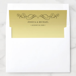 Elegant Luxury Gold Ornate wedding Envelope Liner