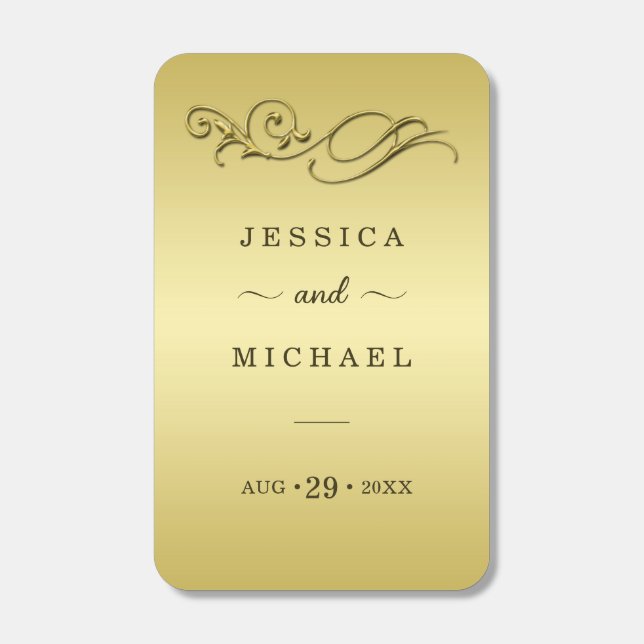 Elegant Luxury Gold Ornate wedding Matchboxes (Front)