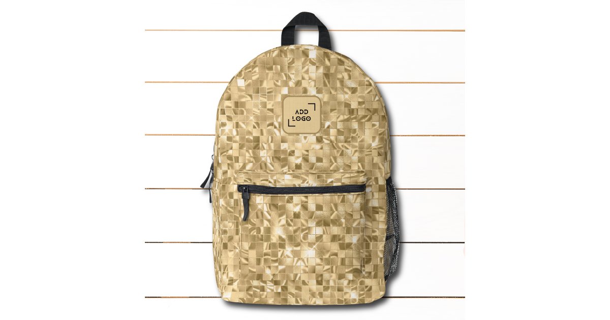 Gold Paisley Pattern Print Premium Backpack main image 0