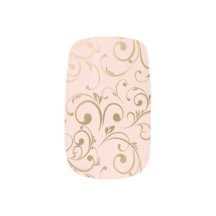 Elegant Luxury Gold Pink Blush Swirly